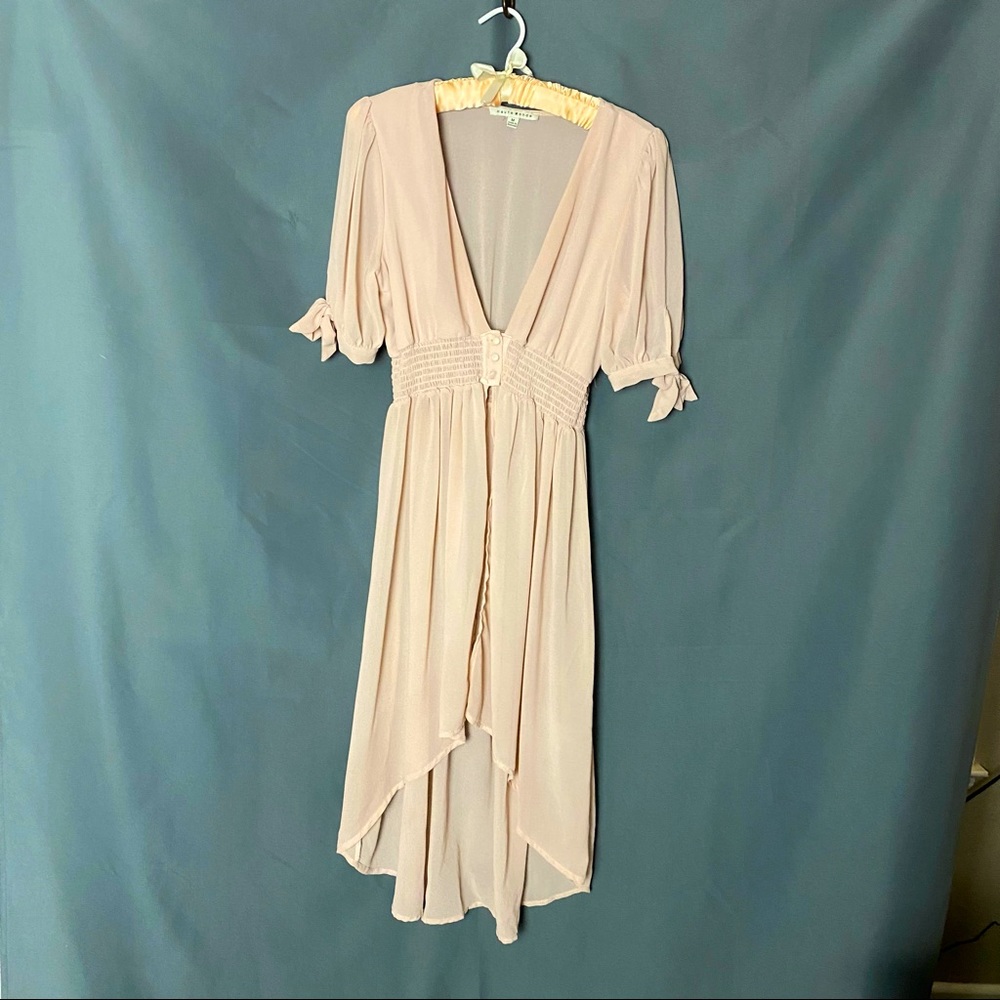 Haute Monde Flowy Button Front High/Low Dress